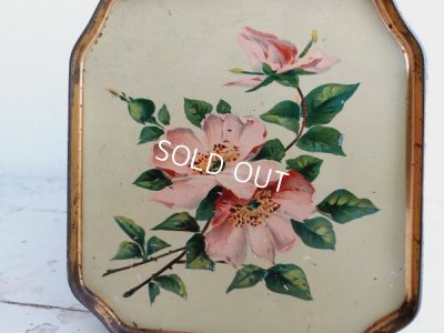 画像3: アンティークリボンと花柄ブリキバスケット