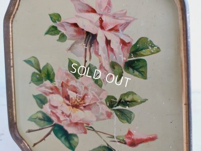 画像4: アンティークリボンと花柄ブリキバスケット