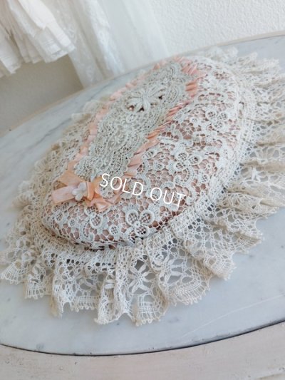 画像9: アンティークレースクッション