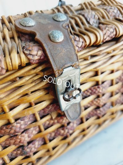 画像2: アンティーク持ち手付小さなバスケット