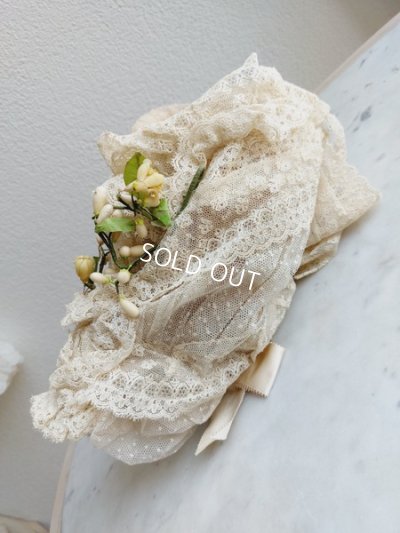 画像12: アンティークワックスオーナメント付きレースポーチ