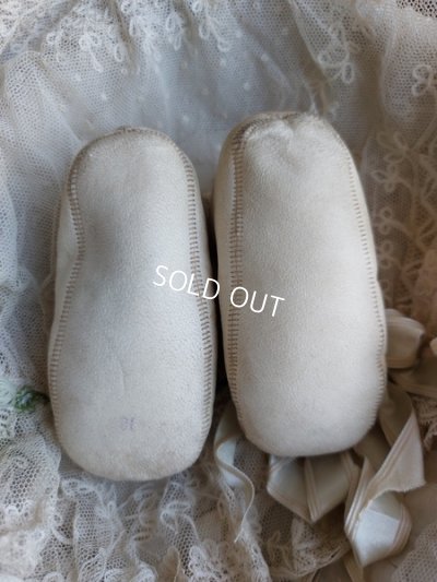 画像3: アンティーク白いベビーシューズ