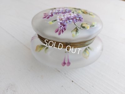 画像10: アンティークライラック柄パウダージャー