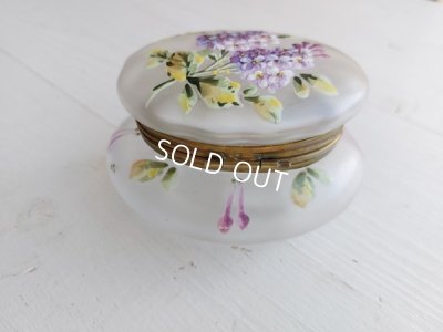 画像11: アンティークライラック柄パウダージャー