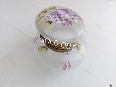 画像12: アンティークライラック柄パウダージャー