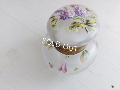 画像13: アンティークライラック柄パウダージャー