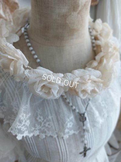 画像6: アンティーク布花冠