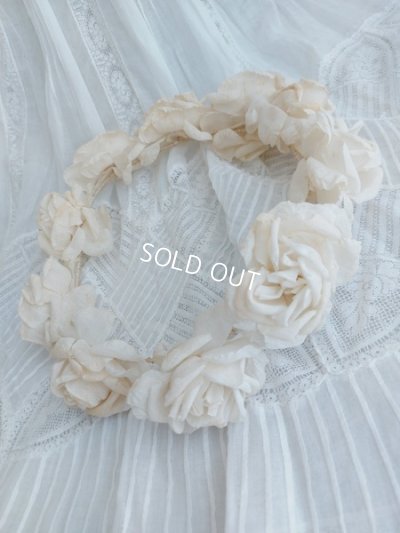 画像9: アンティーク布花冠