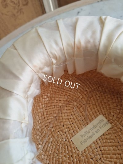 画像10: アンティーク布花装飾ストローハット、布花2種