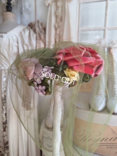 画像12: ヴィンテージ布花ハット