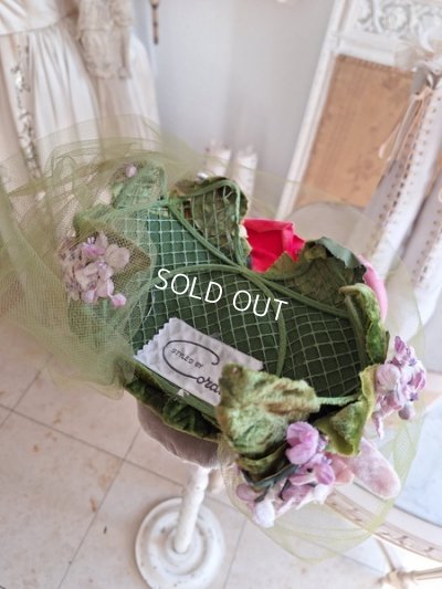 画像15: ヴィンテージ布花ハット