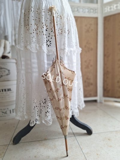 画像2: アンティーク花柄パラソル