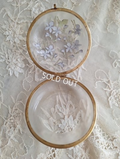 画像7: アンティークすみれ柄パウダージャー