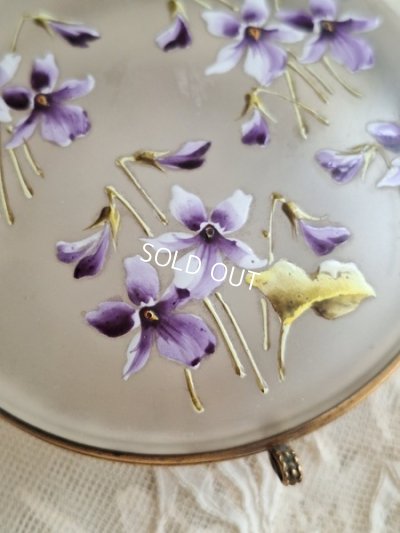 画像2: アンティークすみれ柄パウダージャー