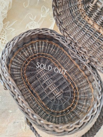 画像14: アンティーク小さなダブルハンドルバスケット