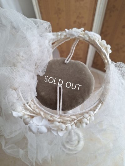 画像10: ベール付きワックスフラワーティアラ