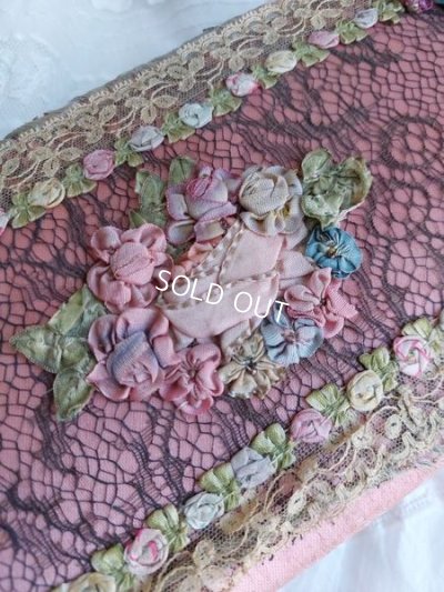 画像2: アンティークロココリボン刺繍ボックス