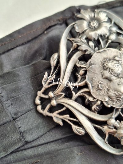 画像9: アールヌーボーシルバーバックルベルト