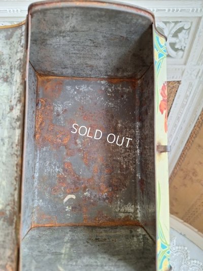 画像14: アンティーク花柄ティンバスケット