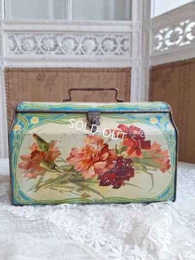 画像2: アンティーク花柄ティンバスケット