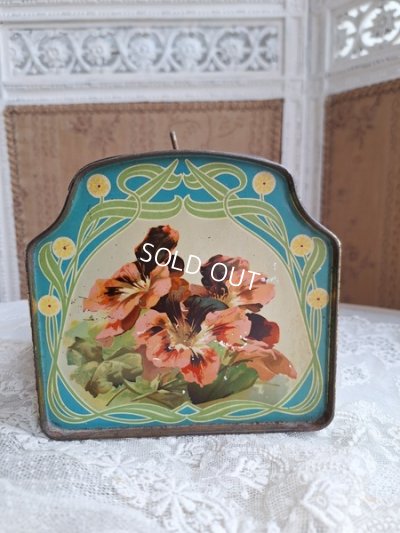 画像4: アンティーク花柄ティンバスケット