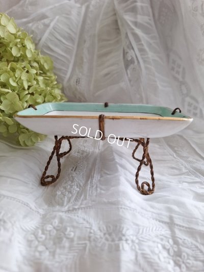 画像8: アンティーク陶器ローズ柄トレイ