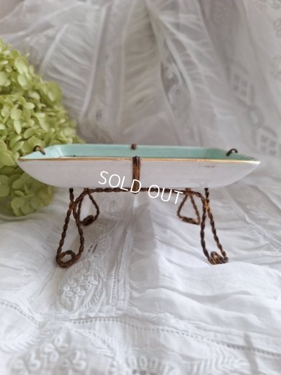 画像10: アンティーク陶器ローズ柄トレイ