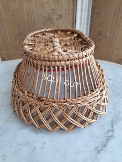 画像16: フレンチファブリック装飾アンティークバスケット