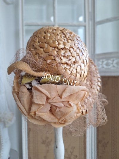 画像10: 布花付チャイルド麦わら帽子