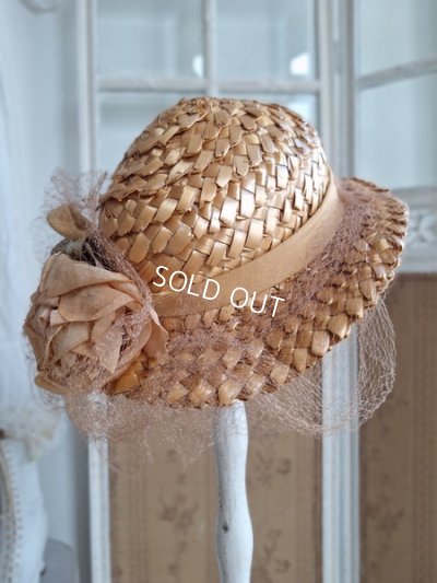 画像11: 布花付チャイルド麦わら帽子