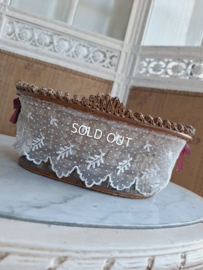 画像9: アンティークフレンチファブリックバスケット