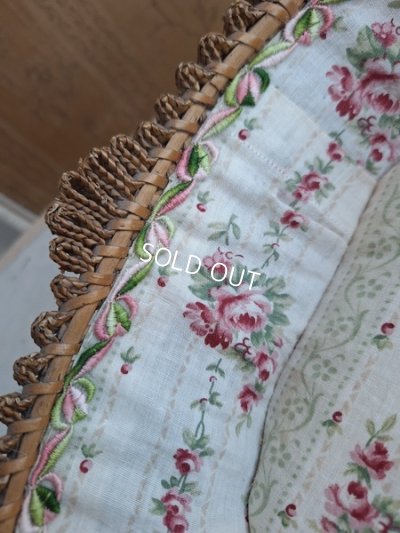 画像5: アンティークフレンチファブリックバスケット