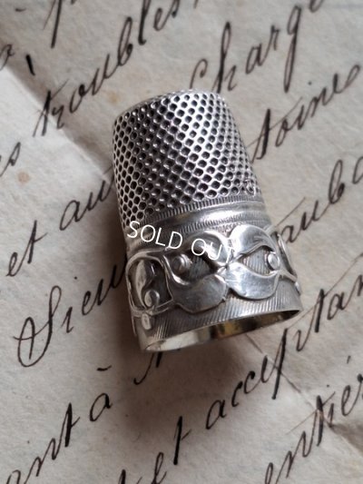 画像2: アンティークシルバーヤドリギレリーフ指貫