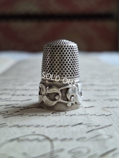 画像3: アンティークシルバーヤドリギレリーフ指貫