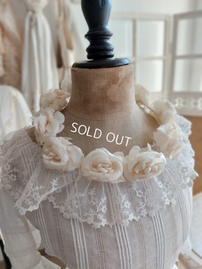 画像2: アンティーク布花冠　