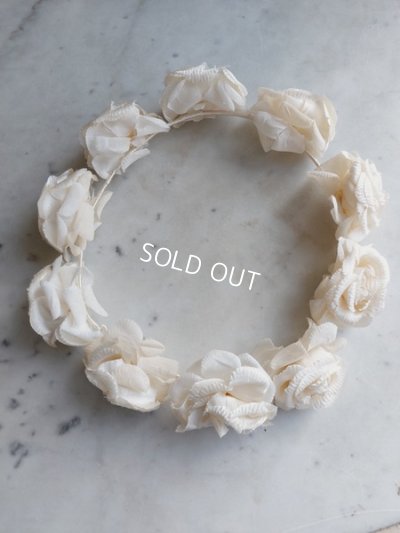 画像5: アンティーク布花冠　