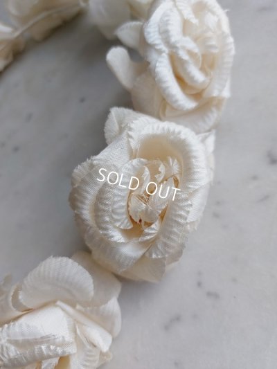 画像6: アンティーク布花冠　