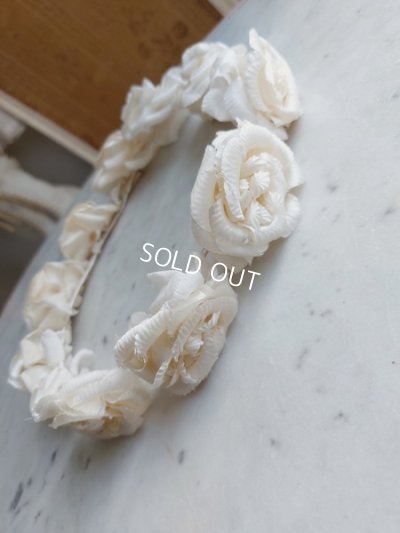 画像9: アンティーク布花冠　