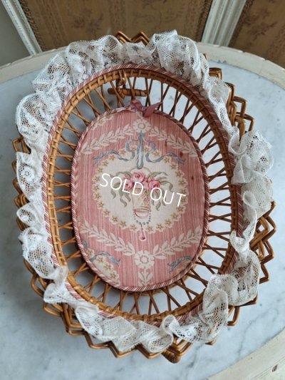 画像2: アンティーク花かご柄バスケット