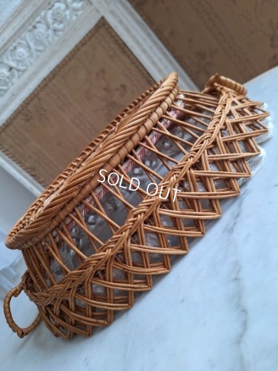 画像12: アンティーク花かご柄バスケット