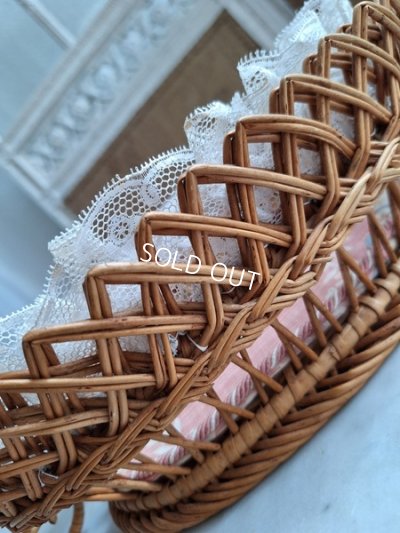 画像18: アンティーク花かご柄バスケット