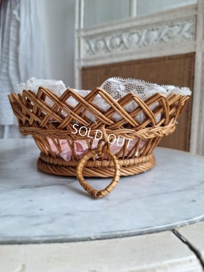 画像20: アンティーク花かご柄バスケット
