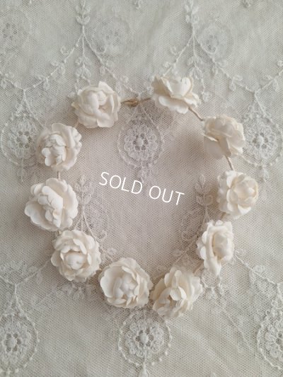 画像14: アンティーク布花冠