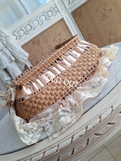 画像10: アンティークレース装飾バスケット