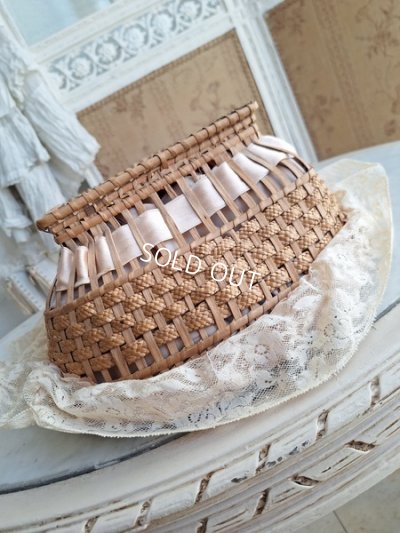 画像14: アンティークレース装飾バスケット