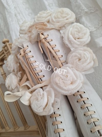 画像10: アンティーク布花冠