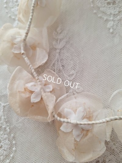 画像14: アンティーク布花冠