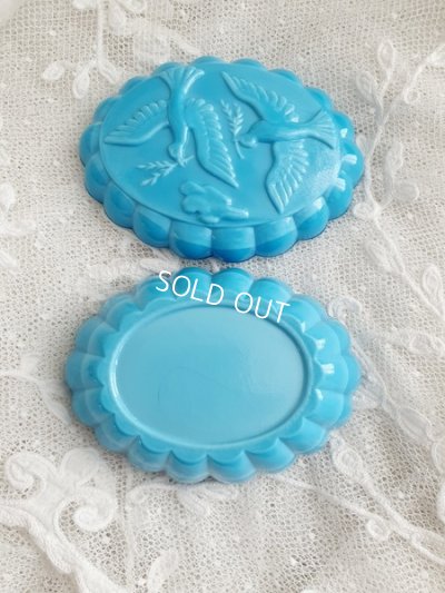 画像3: オパリンガラス小鳥柄ソープディッシュ