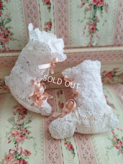 画像10: アンティークレースベビーシューズ