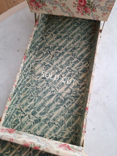 画像6: ローズ柄カルトナージュソーイングボックス